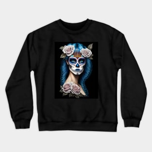 Sugar Skull Art - Stunning Woman Crewneck Sweatshirt